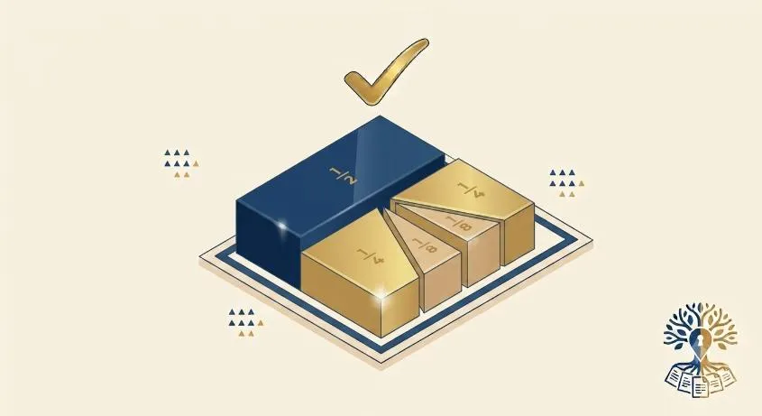 Solido diviso in quote proporzionali, a rappresentare la ripartizione dell'eredità per legge